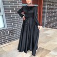 thumbnail image 2 of Femmes Casual Solide Musulman Robe Lanterne Manches Abaya Islamique Arabe Kaftan Robe, 2 of 6