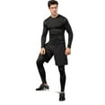 thumbnail image 2 of Active Men's 2-in-1 Athletic Training Shorts with Built-In Compression Leggings and Elastic Waistband - X Large, Black, 2 of 7