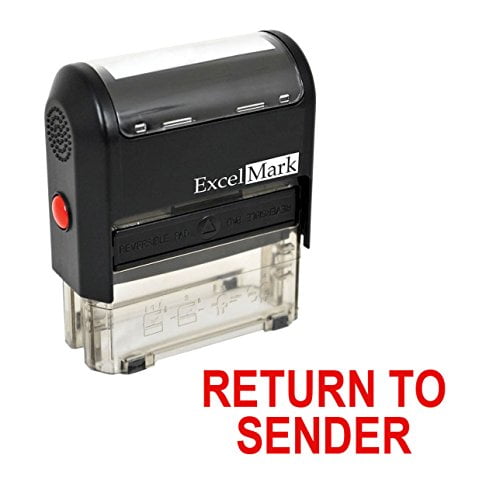 RETURN TO SENDER Self Inking Rubber Stamp supplied with RED ink or choice 