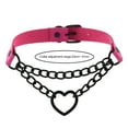 thumbnail image 6 of Hyasfey Necklace Chain Personality Twisted Chain Double Layer Faux Leather Sexy Gothic Punk Love Heart Pendant Collar Jewelry Accessory, 6 of 8