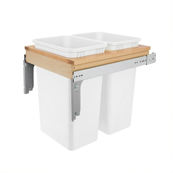 Rev-A-Shelf Double 50 Qt Top Mount Pullout Wastebasket, 4WCTM-2150DM-2