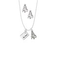 thumbnail image 2 of Delight Jewelry Silvertone My Angel Envelope Silver tone Zig Zag Christmas Tree Charm Necklace and Stud Earrings, 2 of 4