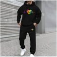 thumbnail image 2 of VBTAPA Two Piece Tracksuit Set for Men Long Sleeve Hoodie Sweatsuits Casual Athletic Outfits Hooded Sweatshirt and Sweatpants Jogging Matching Suit Sales of the Day Black XXXL, 2 of 6