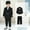 Black, variant on Boys 3 Piece Suit Set, Long Sleeve Coat and Pants for Host Performance Show Black Size 12-18 Months
