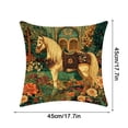 thumbnail image 4 of Artistic Horse and Floral Print Pillow Cover, 17.7x17.7 in with Invisible Zipper, Machine Washable for Easy Care, Ideal for Home Decor Refresh, 4 of 8