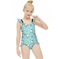 thumbnail image 3 of Hello Kitty Girls One Piece Swimsuits Hawaiian Summer Swimwear Beach Bathing Suit Outfits, 3 of 7