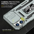 thumbnail image 7 of Feishell Case for iPhone 14 Pro Max Camera Lens Slide Protection Cover with Ring Holder Kickstand, Armor Heavy Duty Military Grade Shockproof PC Rugged Bumper for iPhone 14 Pro Max,
Gray, 7 of 7