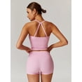 thumbnail image 3 of IDOPIP 2 Pieces Workout Sets for Women Cross Back Tank Top Matching High Waist Biker Shorts Sports Bra Gym Leggings Yoga Pilates Outfits Tracksuit, 3 of 5
