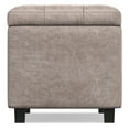 thumbnail image 4 of Cosmopolitan 34 inch Wide Storage Ottoman in Distressed Grey Taupe Vegan Leather, 4 of 12