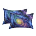 thumbnail image 2 of Haosy Satin Pillowcase for Hair and Skin Standard Cooling Silk Pillow Case with Envelope Closure Abstract Swirling Galaxy 20"x40", 2 of 9