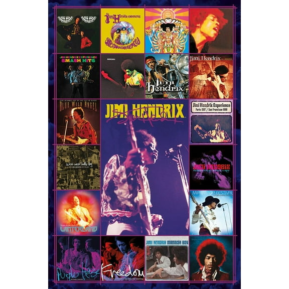 Jimi Hendrix 18 Album Covers 36x24 Music Art Print Poster
