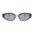 thumbnail image 2 of Womens Tapered Thick Temple Subtle Cat Eye Inset Lens Metal Rim Sunglasses Gold - Black, 2 of 5