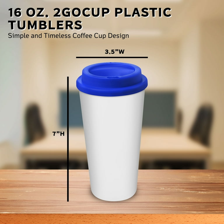 16 oz. 2GoCup Plastic Tumblers - 10 pack - Blue