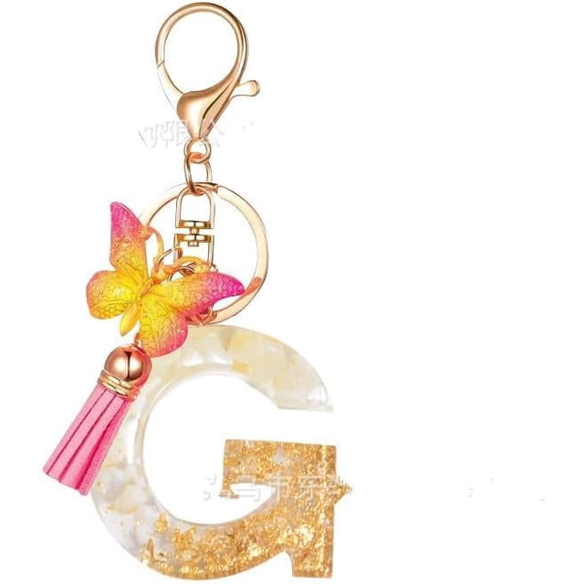 Letter Keychain,26 Letters A-Z Decorative Letter Keychain,Name Keychain for Women Girls Men Teenager Gift