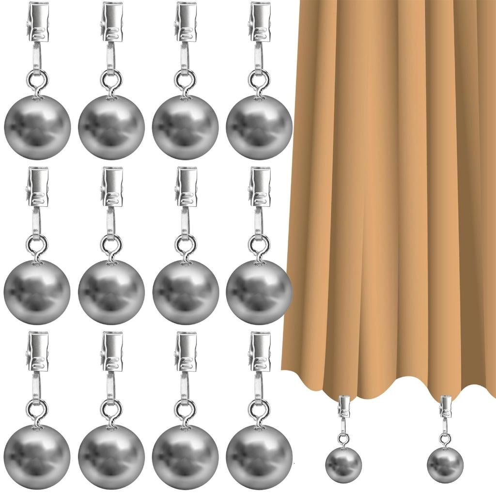 12Pcs Heavy Duty Curtain Weights Drapery Clip Keeping Curtain Panel Straight,Keep Outdoor Curtains Flag from Waving