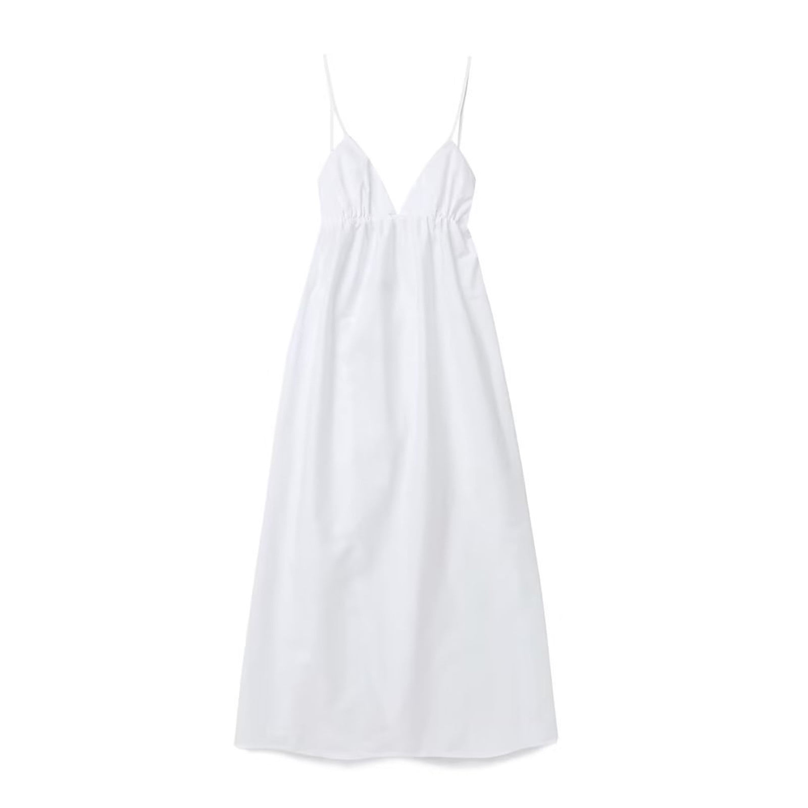 LVHAOGJOB Trendy Dress for Women Sleeveless Spaghetti Strap Summer Dress Maxi Backless Beach Ladies Sundress Solid
