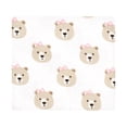 thumbnail image 3 of Little Treasure Hudson Baby Girls Cotton Poly Flannel Receiving Blankets Multipack, Pink Taupe Bears, 30x30 inches, 3 of 3