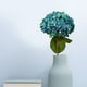 thumbnail image 5 of Ramo de flores artificiales de hortensias azul oscuro, decoración para bodas, flores reales de látex para el hogar, 1 unidad, 5 of 7