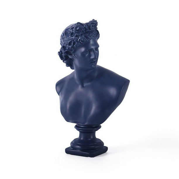 Figura de resina Sculpture David Bust de 12 pulgadas, clásica estrella griega