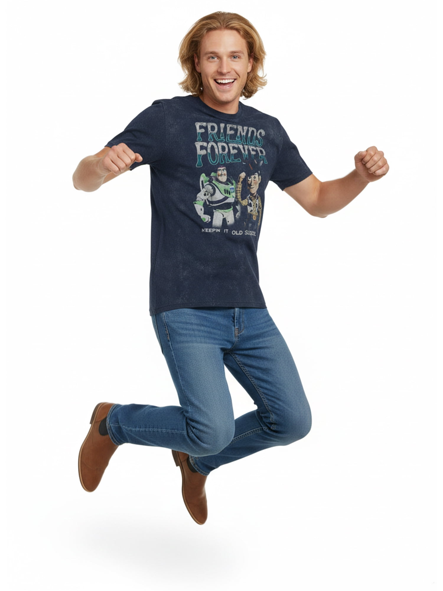Toy Story, Men's & Big Men's Graphic Tee, Woody n' Buzz 4 Ever, Sizes S-3XL