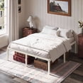 thumbnail image 2 of Einfach Queen Bed Frame with Ample Under-Bed Storage Space, Heavy Duty, No Box Spring Needed, Cream White, 2 of 10