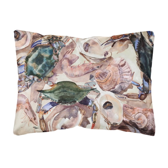 Carolines Treasures 8618PW1216 Crab Canvas Fabric Decorative Pillow, 12H x16W, multicolor