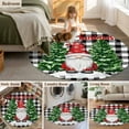 thumbnail image 5 of Round Rugs 3 Ft, Black White Plaid Christmas Non Slip Area Rugs for Kitchen Bedroom Entryway, Gnomes Xmas Tree Snowflake Winter Washable Carpet Runner Rug Floor Mats for Bedroom Home Decor, 5 of 9