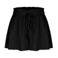 thumbnail image 6 of Lenpel Flowy Shorts for Women Summer Ruffle Elastic High Waisted Pleated Wide Leg Boho Casual Shorts Beach Vacation Clothes, 6 of 7