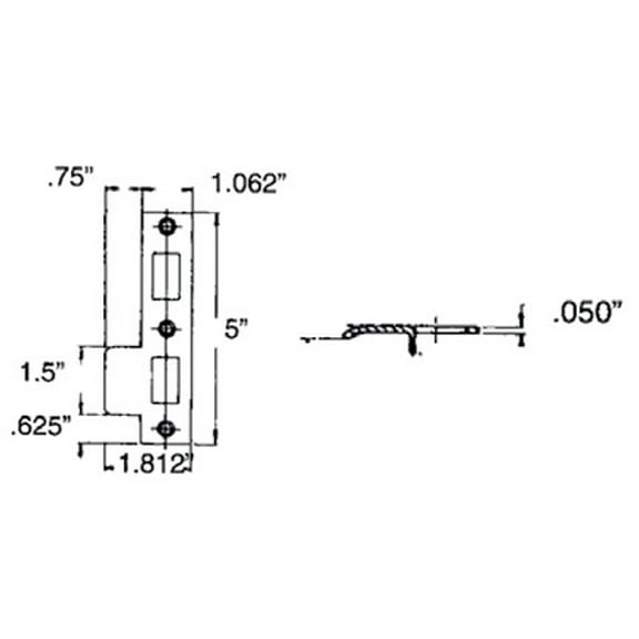 Baldwin 5528260R Right Handed Combination Strike Plate - Polished Chrome