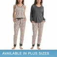 thumbnail image 5 of Karen Neuburger Women's 3-Piece Printed Soft Pajama Lounge Set (Gray, XL), 5 of 6