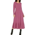 thumbnail image 6 of FDGIU Women's Fall Sweater Maxi Dress - Casual Ribbed Knit, Long Sleeve Crewneck Going Out Outfits, 6 of 6