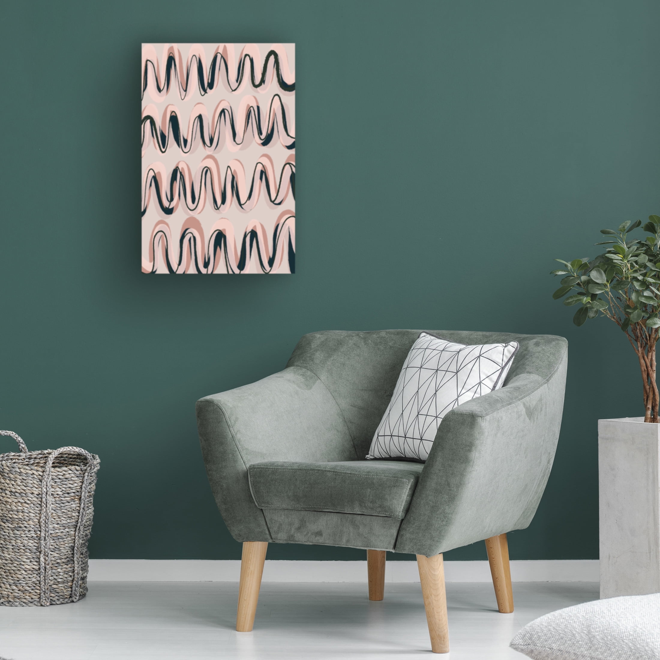 Canvas Wall Art - Treechild 'Beige Blue Pastel Waves' Wall Art for Living Room, Bedroom, or Office D?cor by Trademark Fine Art - 22 x 32 Inches
