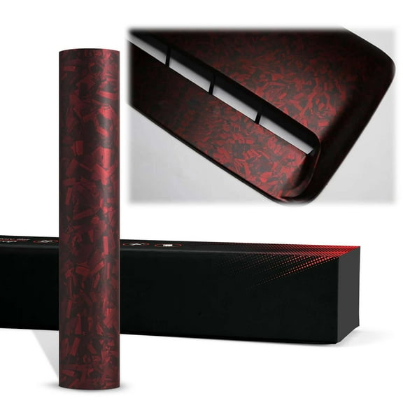 Essmo PET Marble Forged Carbon Fiber Textured Matte Red Vinyl Wrap Auto Car Sticker Decal Film