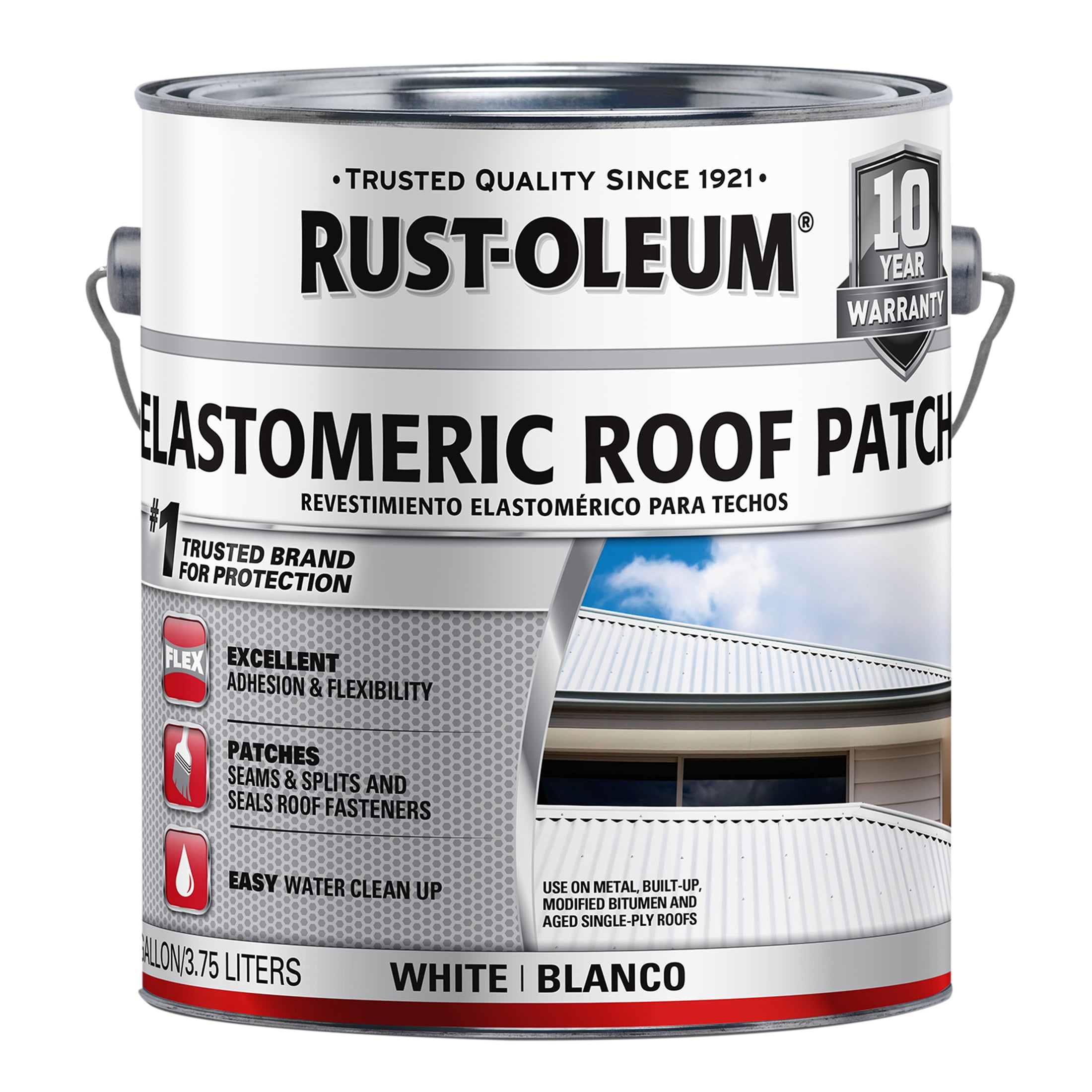 2 Pack, White, Rust-Oleum Roofing Elastomeric Roof Patch - 301898, Gallon