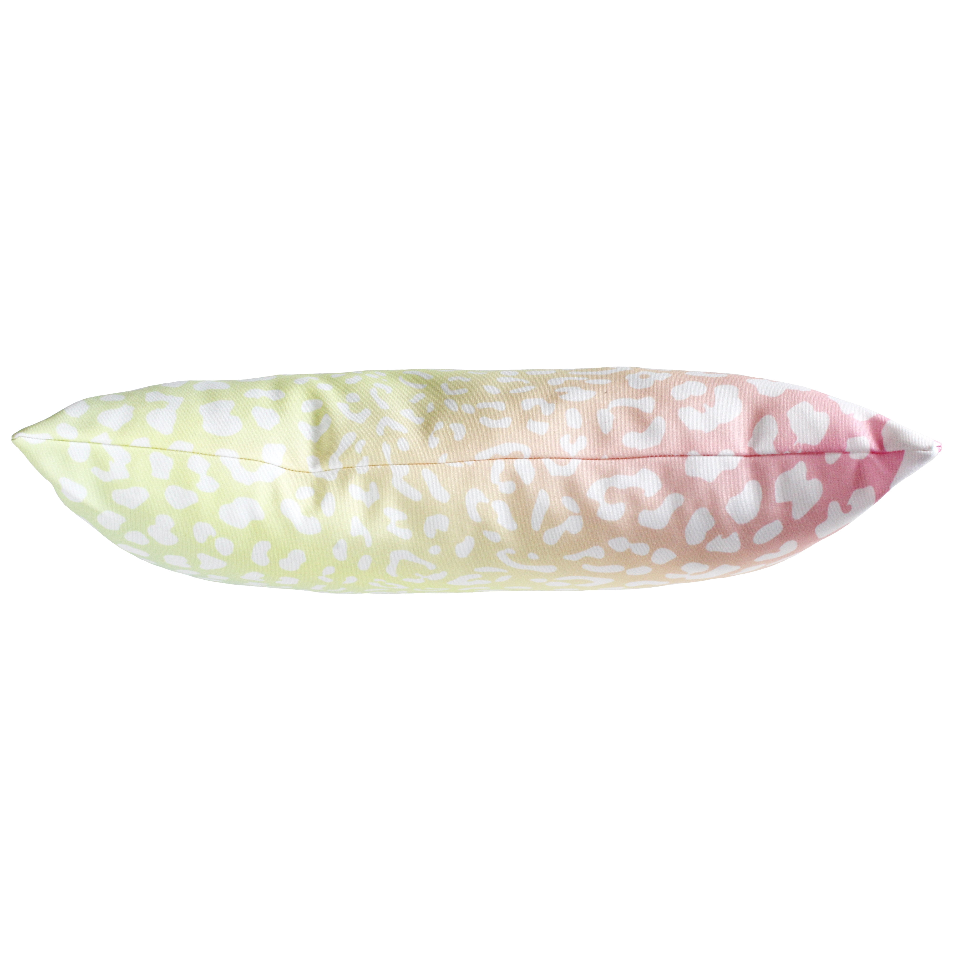 Everything Comfy Leopard Print Decorative Pillow, 16x6 Inch, Pastel Gradient/White,