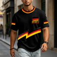 thumbnail image 7 of Soccer Cup 2026 Jersey for Men, Crew Neck Short Sleeve Deutschland Lightning Bolt Graphic Tee with Waffle Knit Texture - Breathable Performance Top for Match Day & Gym Black XXXXL, 7 of 7