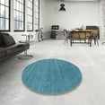 thumbnail image 3 of Ahgly Company Indoor Round Contemporary Blue Ivy Blue Abstract Area Rugs, 8' Round, 3 of 6