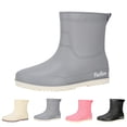 thumbnail image 2 of XIMIN Women's Slip Rain Shoes Short Chelsea Boots Ankle Rubber Rain Boots Korean Version Solid Color Fashion Short Tube Water Shoes for Garden Waterproof, 2 of 6