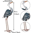 thumbnail image 4 of Teresa's Collections 33.86 inches Blue Heron Garden Statue Sculpture, Metal Yard Art Large Bird Garden Decoration for Patio Pool Lawn Outdoor Party Decor, Gifts for Mom, 4 of 10