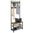 thumbnail image 5 of Alden Design 73" Metal Hall Tree with Shoe Storage Bench, Rustic Brown, 5 of 11