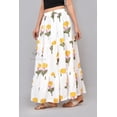 thumbnail image 6 of Women White & Yellow Floral Cotton Maxi Skirt | Boho Flow | Elastic Waist | Summer Wear - L, 6 of 6