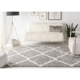 thumbnail image 3 of Parma Lyssa Geometric Shag Area Rug by Chateau Lyon, Grey/Cream, 5'3" x 7'6", 3 of 11