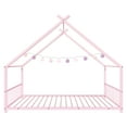 thumbnail image 3 of Ktaxon Twin Size Floor Bed for Kids, Solid Metal Montessori Floor Bed Frame for Boys Girls Bedroom, Pink, 3 of 10