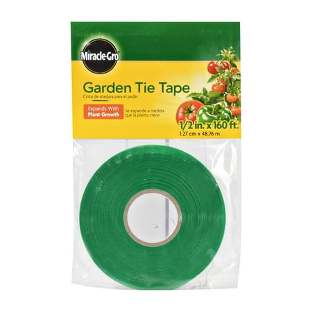 Miracle-Gro Garden Tie Tape, 0.5 in x 160 ft Twist Tie Green