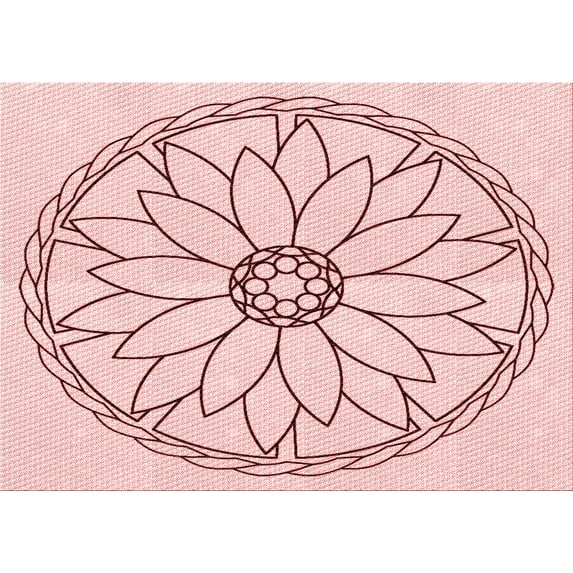 Ahgly Company Machine Washable Indoor Rectangle Transitional Pink Bubble Gum Pink Area Rugs, 5' x 8'