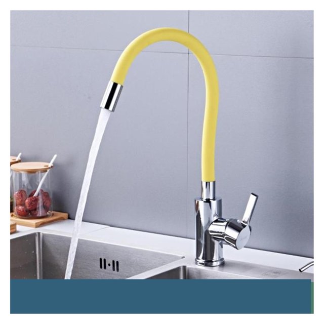 Silica Gel Nose Kitchen Sink Faucet Multiple Colors Available Hot Cold Water Mixer Tap Any Direction Rotating Deck Mount ,Easy to Install