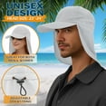 thumbnail image 3 of EINSKEY Baseball Cap with Neck Flap for Men, Waterproof Packable Sun Hat with Neck Cover (Light Grey), 3 of 7