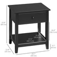 thumbnail image 3 of HOMCOM Table de Nuit Moderne, Table d'Appoint avec Tiroir et Tablette de Rangement, Noir, 3 of 10