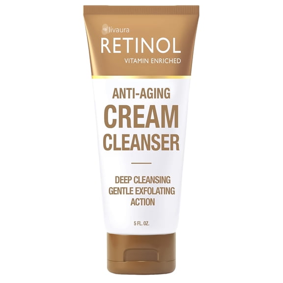 Retinol Anti-Aging Cream Cleanser, Daily Facial Wash with Vitamin A, 5 fl oz