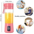 thumbnail image 3 of Portable Blender USB Rechargeable Juicer Cup with Six Blades Smoothies Mixer Fruit Machine 380ml Water Bottle for Sports Travel Outdoors, 3 of 6